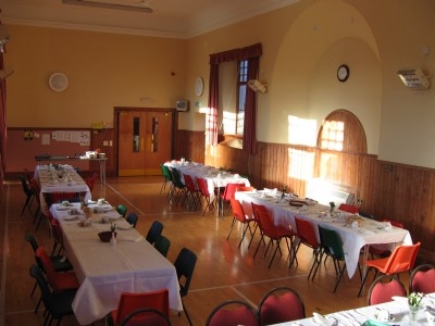 Showing the Main Hall laid out for a function